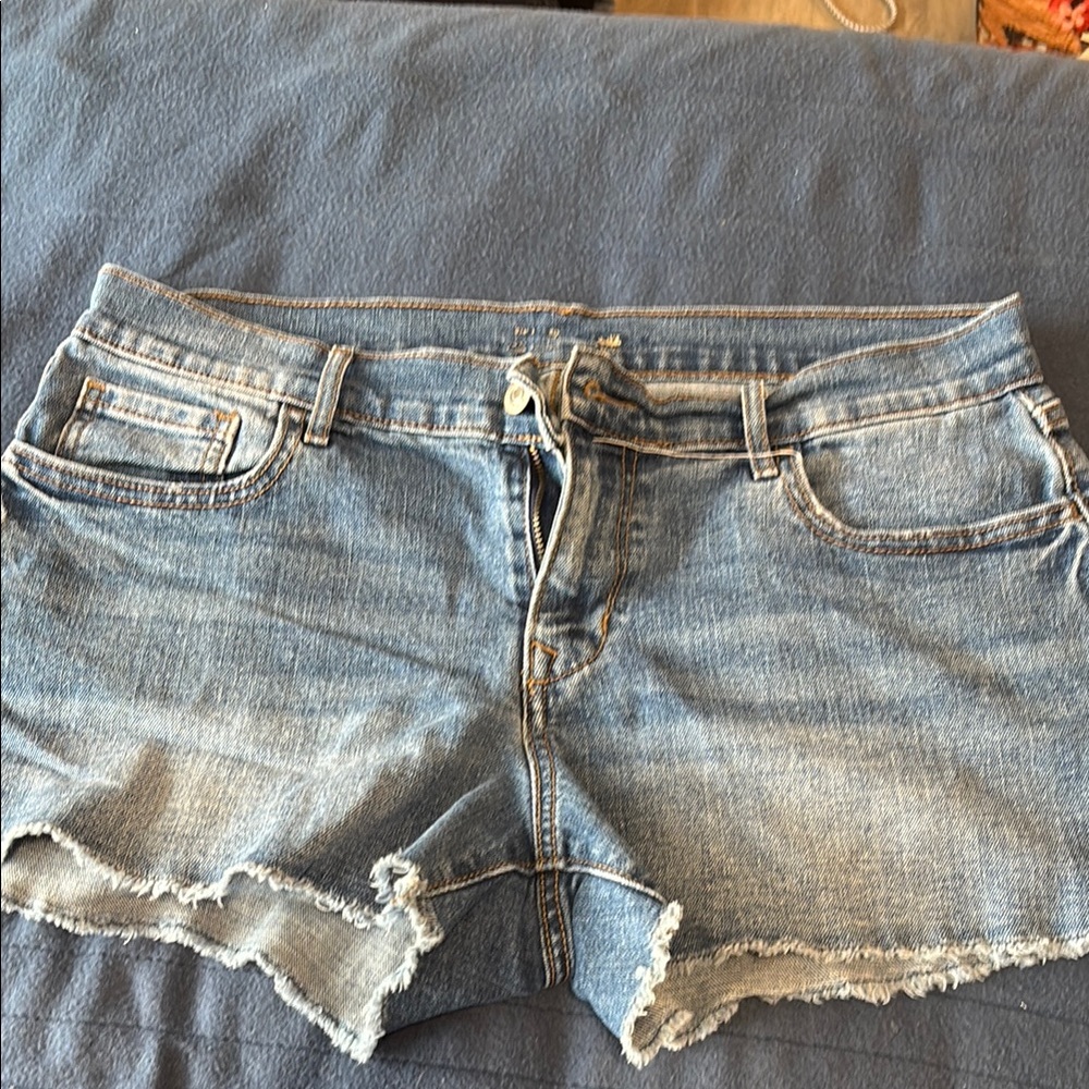 Old Navy Blue Jean Shorts with Distressing and Cut-Off Style